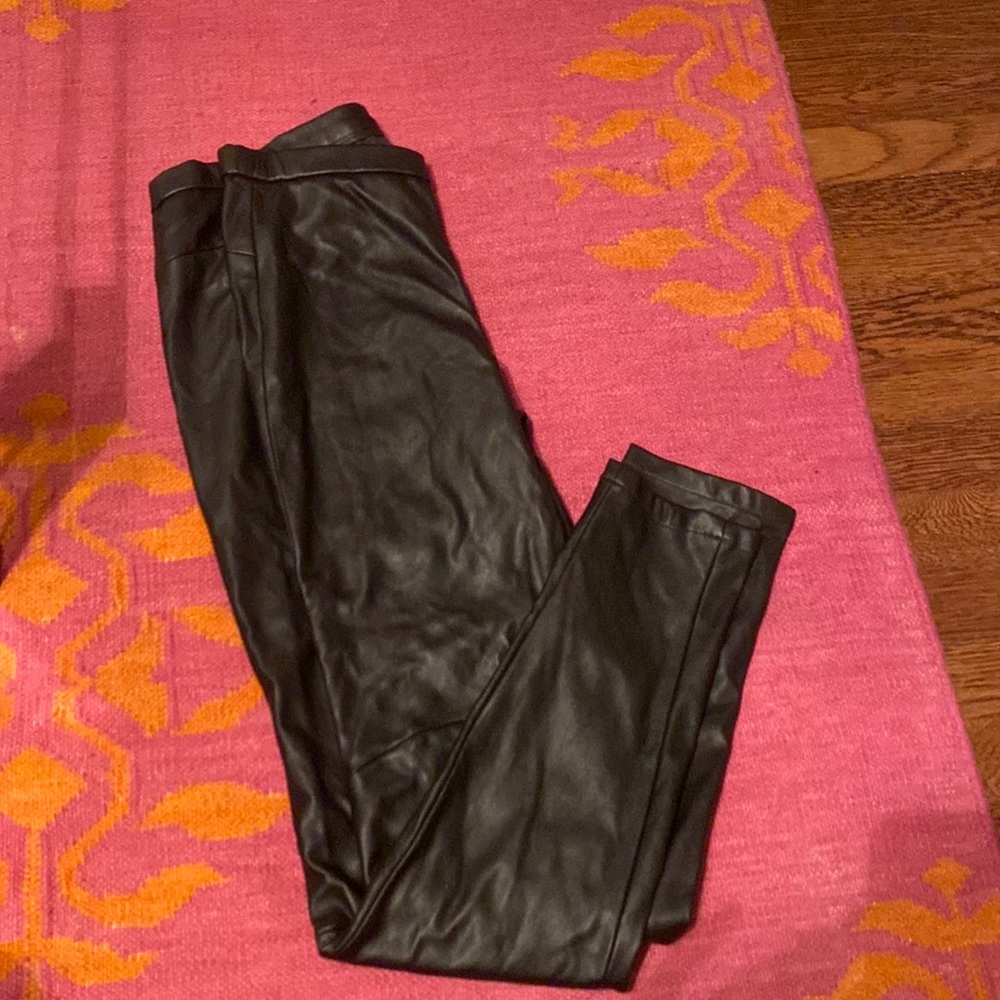 SUNDAYS NYC black vegan leather leggings size M